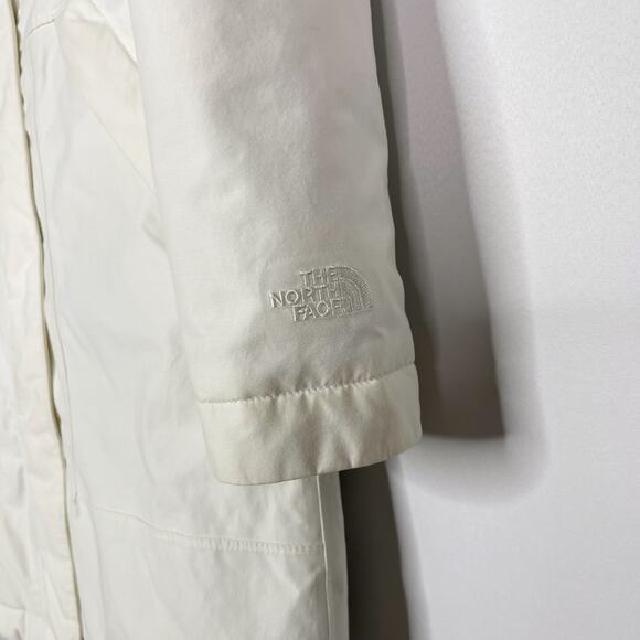 The North Face Womens XS Cream Arctic Parka Jacket Faux Fur Removable Hood Coat - Picture 7 of 16